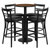 Flash Furniture RSRB1036-GG 24" Dia. Round Walnut Laminate Finish Table and 4 Black Bar Stools Set