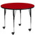 Flash Furniture XU-A42-RND-RED-T-A-CAS-GG 42" Dia. Round 22.25" - 30.25" Adjustable Height Red Activity Table