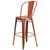 Flash Furniture ET-3534-30-POC-GG Copper Galvanized Steel Drain Holes In Seat Bar Stool