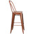 Flash Furniture ET-3534-30-POC-GG Copper Galvanized Steel Drain Holes In Seat Bar Stool