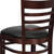 Flash Furniture XU-DGW0005BARLAD-MAH-BLKV-GG Black Vinyl Seat With Ladder Back Mahogany Finish Beechwood Frame Hercules Series Restaurant Bar Stool