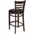 Flash Furniture XU-DGW0005BARLAD-MAH-BLKV-GG Black Vinyl Seat With Ladder Back Mahogany Finish Beechwood Frame Hercules Series Restaurant Bar Stool