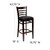 Flash Furniture XU-DGW0005BARLAD-MAH-BLKV-GG Black Vinyl Seat With Ladder Back Mahogany Finish Beechwood Frame Hercules Series Restaurant Bar Stool