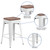 Flash Furniture CH-31320-24-WH-WD-GG White Textured Wood Seat Galvanized Steel Counter Height Backless Bar Stool