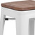 Flash Furniture CH-31320-24-WH-WD-GG White Textured Wood Seat Galvanized Steel Counter Height Backless Bar Stool