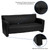 Flash Furniture 222-3-BK-GG Black LeatherSoft with Brushed Aluminum Feet Hercules Majesty Series Reception Sofa