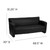 Flash Furniture 222-3-BK-GG Black LeatherSoft with Brushed Aluminum Feet Hercules Majesty Series Reception Sofa