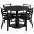 Flash Furniture RSRB1029-GG 36" Dia. x 30" H Black Laminate Finish Round Table Set with 4 Metal Ladder Back Metal Ladder Back Chairs