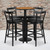 Flash Furniture RSRB1035-GG 24" Dia. Round Natural Laminate Finish Table and 4 Black Bar Stools Set