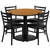 Flash Furniture RSRB1031-GG 36" Dia. x 30" H Natural Laminate Finish Round Table Set with 4 Metal Ladder Back Metal Ladder Back Chairs
