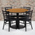 Flash Furniture RSRB1031-GG 36" Dia. x 30" H Natural Laminate Finish Round Table Set with 4 Metal Ladder Back Metal Ladder Back Chairs