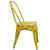 Flash Furniture ET-3534-YL-GG Yellow Distressed Metal Curved Back with Vertical Slat Chair