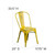 Flash Furniture ET-3534-YL-GG Yellow Distressed Metal Curved Back with Vertical Slat Chair
