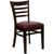 Flash Furniture XU-DGW0005LAD-WAL-BURV-GG Wood Ladder Back Burgundy Vinyl Upholstered Seat Hercules Series Restaurant Chair