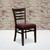 Flash Furniture XU-DGW0005LAD-WAL-BURV-GG Wood Ladder Back Burgundy Vinyl Upholstered Seat Hercules Series Restaurant Chair