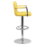 Flash Furniture CH-102029-YEL-GG Yellow Vinyl with Contemporary Style Chrome Base Swivel Bar Stool