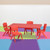 Flash Furniture YU-YCX-0013-2-RECT-TBL-RED-R-GG 48" W x 24" D x 14 1/2" - 23 3/4" Adjustable Height Red Rectangular Preschool Activity Table Set with 4 Chairs