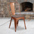 Flash Furniture ET-3534-POC-WD-GG Copper Curved Back with Vertical Slat Textured Wood Seat Chair