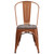 Flash Furniture ET-3534-POC-WD-GG Copper Curved Back with Vertical Slat Textured Wood Seat Chair