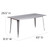 Flash Furniture ET-CT005-SIL-GG 63" W x 31.5" D Silver Galvanized Steel Powder Coat Finish Indoor / Outdoor Rectangular Table