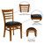 Flash Furniture XU-DGW0005LAD-CHY-BLKV-GG Wood Ladder Back Black Vinyl Upholstered Seat Hercules Series Restaurant Chair