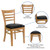 Flash Furniture XU-DGW0005LAD-NAT-BLKV-GG Wood Ladder Back Black Vinyl Upholstered Seat Hercules Series Restaurant Chair