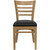 Flash Furniture XU-DGW0005LAD-NAT-BLKV-GG Wood Ladder Back Black Vinyl Upholstered Seat Hercules Series Restaurant Chair