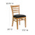 Flash Furniture XU-DGW0005LAD-NAT-BLKV-GG Wood Ladder Back Black Vinyl Upholstered Seat Hercules Series Restaurant Chair