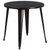 Flash Furniture CH-51090TH-4-18ARM-BQ-GG 30" Dia. x 29 1/2" H Black and Antique Gold Metal Round Table and 4 Chair Set
