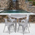 Flash Furniture ET-CT002-4-70-SIL-GG Silver Steel Square Table Set with 4 Chairs