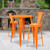 Flash Furniture CH-51090BH-2-30CAFE-OR-GG 30" Dia. x 41" H Orange Metal Round Bar Height Table and 2 Bar Stool Set