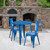 Flash Furniture CH-51090TH-2-18CAFE-BL-GG 30" Dia. x 29 1/2" H Blue Metal Round Table and 2 Chair Set