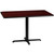 Flash Furniture XU-MAHTB-3048-T2230-GG 48”W x 30”D x 31-1/8”H Melamine Core With Mahogany Laminate Finish Cast Iron Column With Black Powder Coated Finish Rectangular Dining Height Table