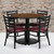 Flash Furniture RSRB1008-GG 36" Dia. x 30" H Walnut Laminate Finish Round Table Set with 4 Metal Ladder Back Metal Ladder Back Chairs