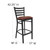 Flash Furniture XU-DG697BLAD-BAR-BURV-GG Burgundy Vinyl Seat With Ladder Back Steel Black Powder Coated Frame Hercules Series Restaurant Bar Stool