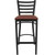Flash Furniture XU-DG697BLAD-BAR-BURV-GG Burgundy Vinyl Seat With Ladder Back Steel Black Powder Coated Frame Hercules Series Restaurant Bar Stool