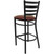 Flash Furniture XU-DG697BLAD-BAR-BURV-GG Burgundy Vinyl Seat With Ladder Back Steel Black Powder Coated Frame Hercules Series Restaurant Bar Stool