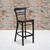 Flash Furniture XU-DG6R9BLAD-BAR-CHYW-GG Cherry Finish Seat With Ladder Back Steel Black Powder Coated Frame Hercules Series Restaurant Bar Stool