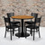 Flash Furniture MD-0006-GG 36" Dia. x 30" H Natural Laminate Finish Round Table Set with 4 Chairs