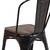Flash Furniture CH-31230-BQ-WD-GG Black Antique Gold Metal Curved Back with Vertical Slat Textured Wood Seat Stacking Side Chair