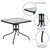 Flash Furniture TLH-073A-2-GG Black Powder Coated Metal Base With Tempered Glass Top Square Patio Table