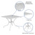 Flash Furniture CO-6-WH-GG White Rain Flower Design Top Steel Powder Coat Finish Square With Umbrella Hole Patio Table