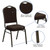 Flash Furniture NG-C01-BROWN-GV-GG Brown Patterned Fabric Gold Vein Powder Coated Frame Finish Hercules Series Stacking Banquet Chair