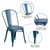 Flash Furniture ET-3534-AB-GG Distressed Metal Antique Blue Drain Holes in Seat Chair