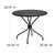 Flash Furniture CO-7-BK-GG Black Rain Flower Design Top Steel Powder Coat Finish Square With Umbrella Hole Patio Table