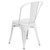 Flash Furniture CH-31230-WH-GG White Stackable Galvanized Steel Drain Holes in Seat Stacking Side Chair
