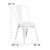 Flash Furniture CH-31230-WH-GG White Stackable Galvanized Steel Drain Holes in Seat Stacking Side Chair