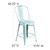 Flash Furniture ET-3534-24-DB-GG Dream Blue Galvanized Steel Drain Holes In Seat Counter Height Bar Stool