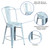 Flash Furniture ET-3534-24-DB-GG Dream Blue Galvanized Steel Drain Holes In Seat Counter Height Bar Stool
