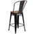 Flash Furniture CH-31320-24GB-BQ-WD-GG Black-Antique Gold Metal Curved Back With Vertical Slat Counter Height Bar Stool
